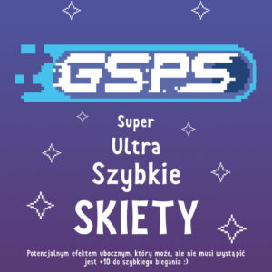 Etykieta skarpetek GSPS "Super Ultra Szybkie Skiety"