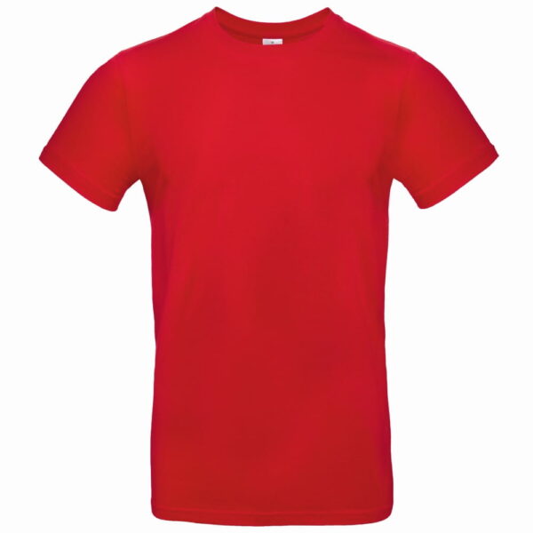 Czerwony model koszulki unisex.