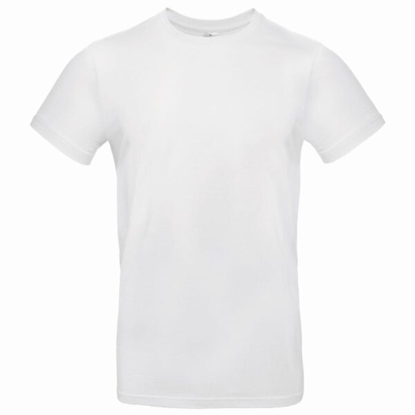 Biały model koszulki unisex.